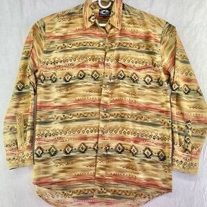 Roper Men's Long Sleeve Shirt Fancy Southwestern Aztec Print Pearl Snap  Size M